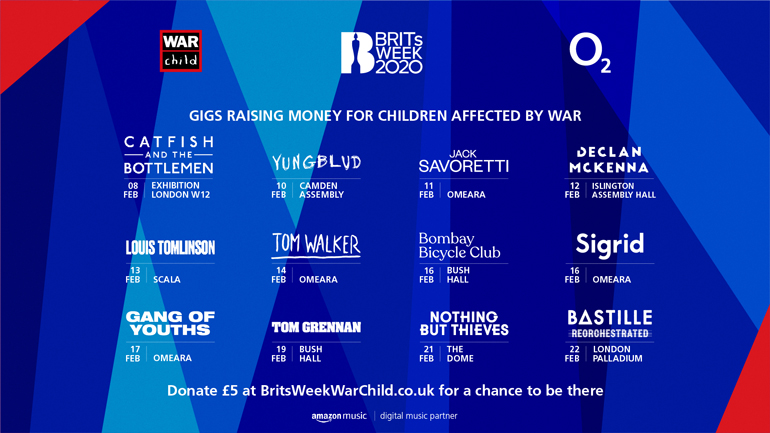 BRITs Warchild 2020 Gigs