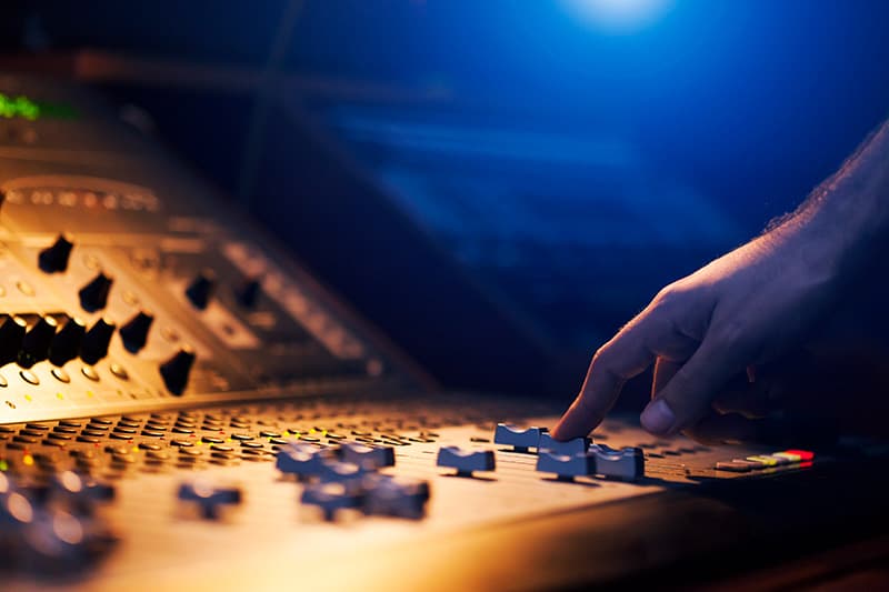 Music production mixing desk