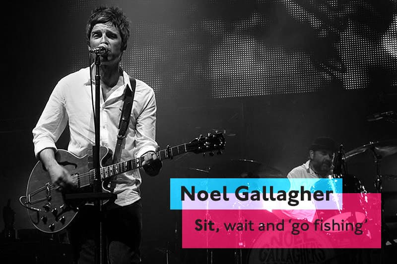 Noel Gallagher sit wait and go fishing