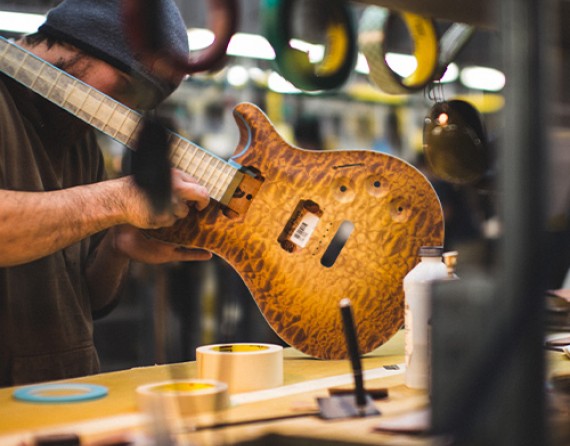 Image of a PRS Guitar being made